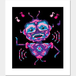 Dancing Robot Pixel Art Posters and Art